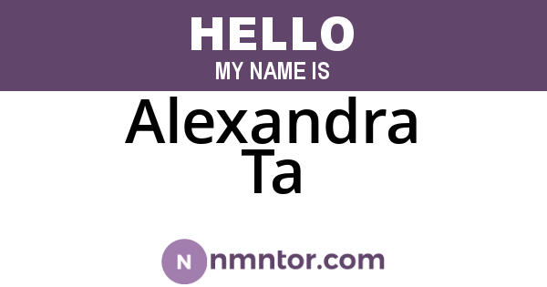Alexandra Ta