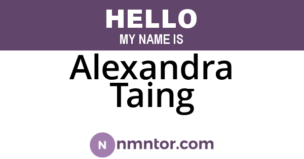 Alexandra Taing