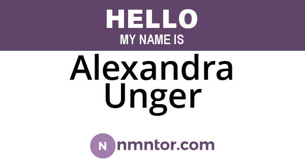 Alexandra Unger