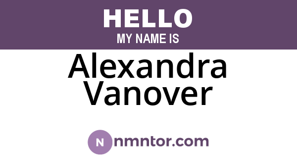 Alexandra Vanover