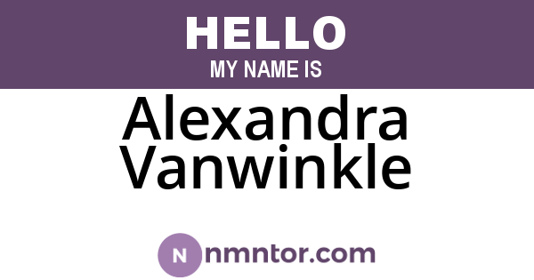 Alexandra Vanwinkle