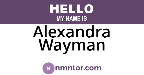 Alexandra Wayman