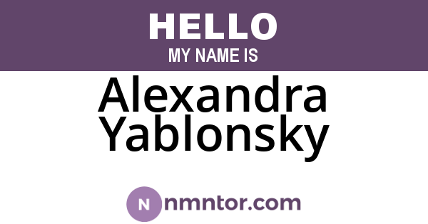 Alexandra Yablonsky