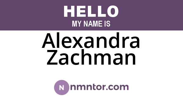 Alexandra Zachman