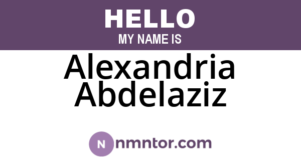 Alexandria Abdelaziz