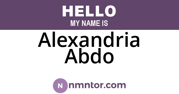Alexandria Abdo