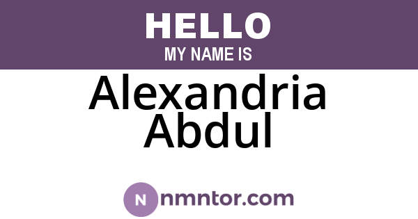 Alexandria Abdul