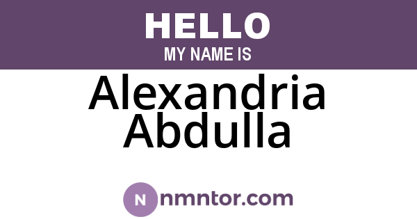 Alexandria Abdulla