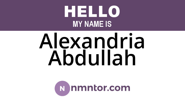 Alexandria Abdullah