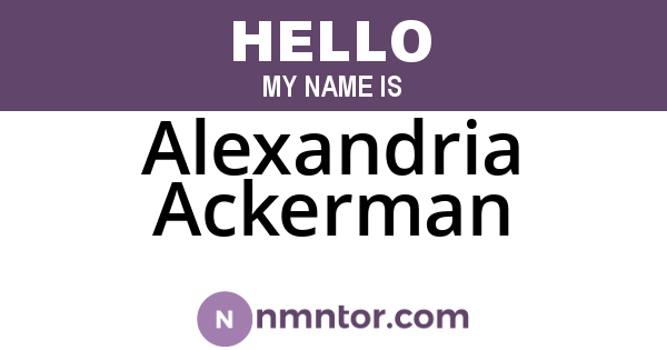 Alexandria Ackerman