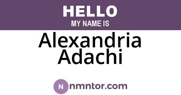Alexandria Adachi