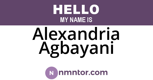 Alexandria Agbayani