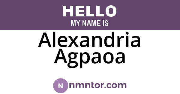 Alexandria Agpaoa