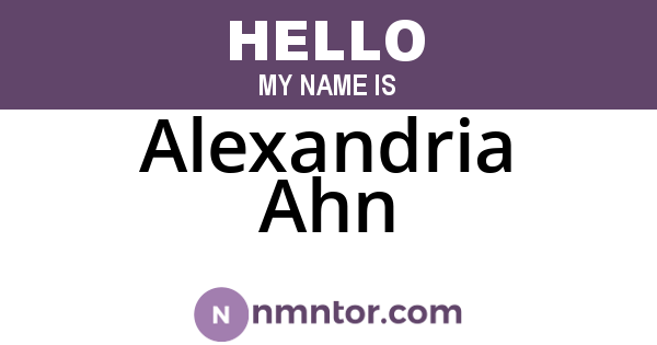Alexandria Ahn