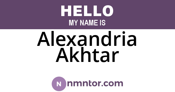 Alexandria Akhtar