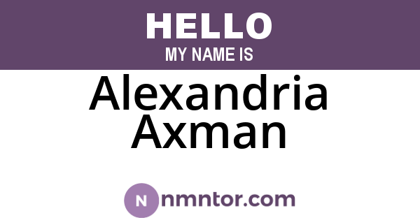Alexandria Axman