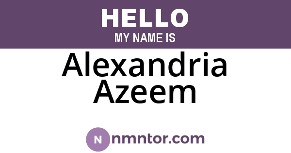 Alexandria Azeem