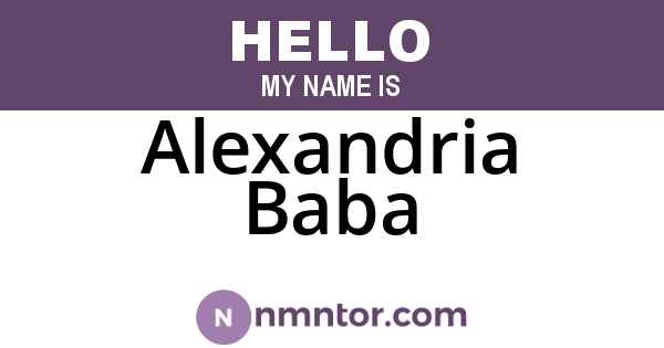 Alexandria Baba