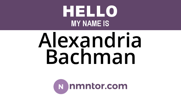 Alexandria Bachman