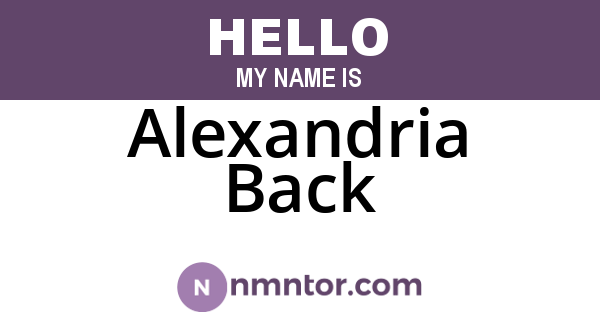 Alexandria Back
