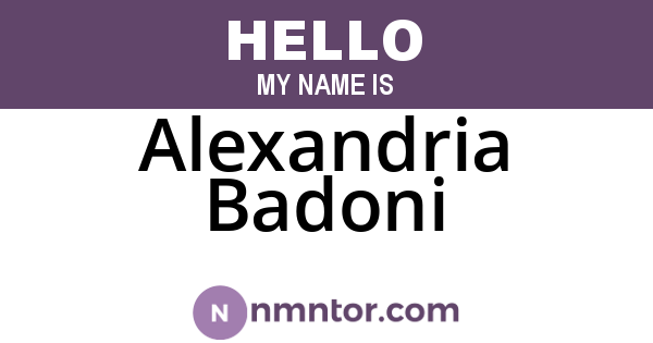 Alexandria Badoni