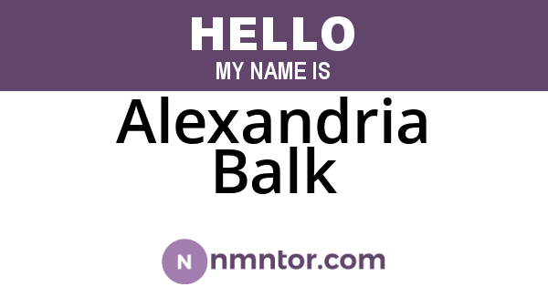 Alexandria Balk