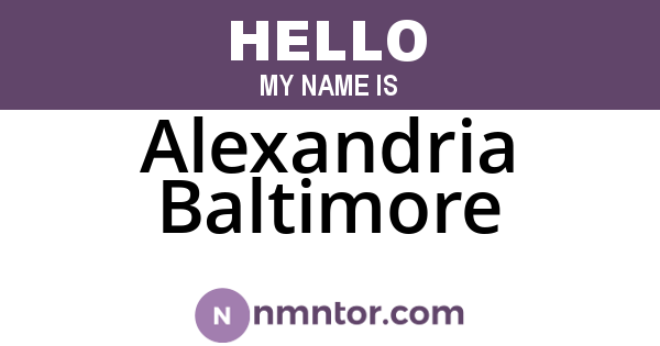 Alexandria Baltimore