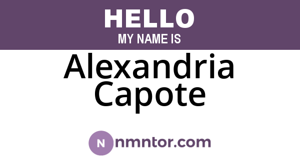 Alexandria Capote