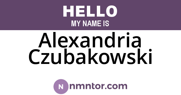 Alexandria Czubakowski