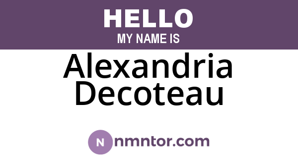 Alexandria Decoteau