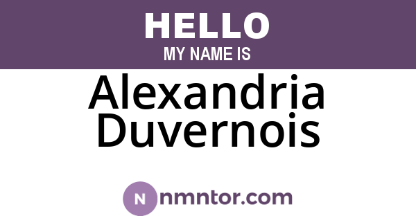 Alexandria Duvernois