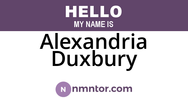 Alexandria Duxbury