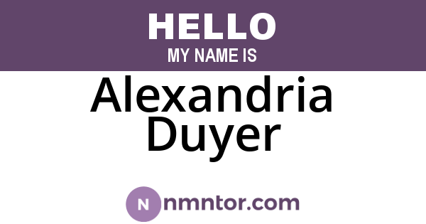 Alexandria Duyer
