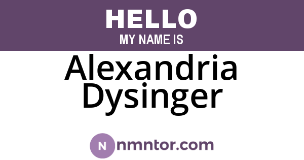Alexandria Dysinger
