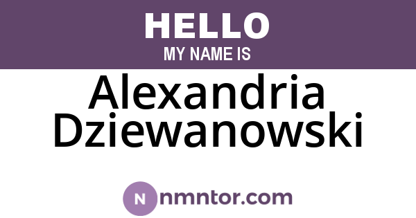 Alexandria Dziewanowski