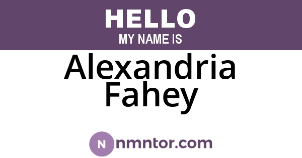 Alexandria Fahey