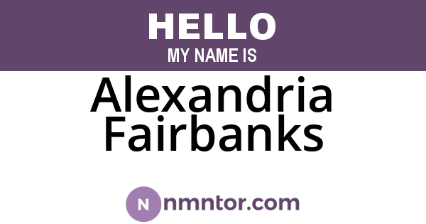 Alexandria Fairbanks