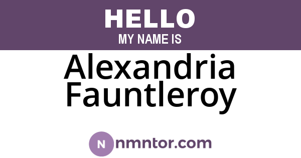 Alexandria Fauntleroy
