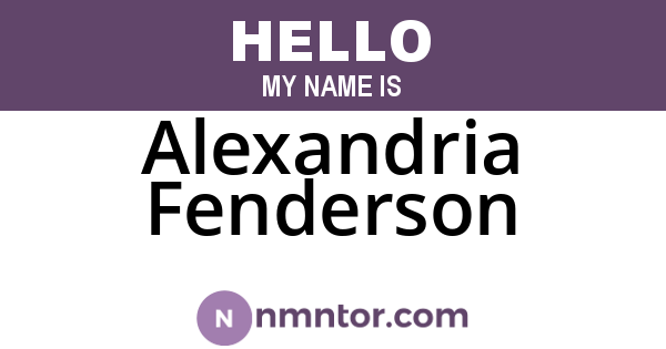 Alexandria Fenderson