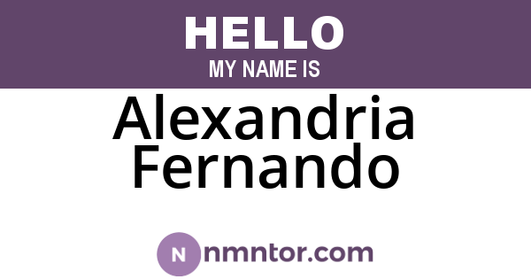 Alexandria Fernando