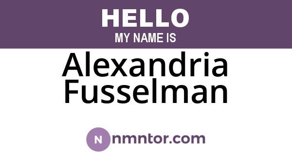 Alexandria Fusselman