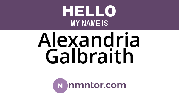 Alexandria Galbraith