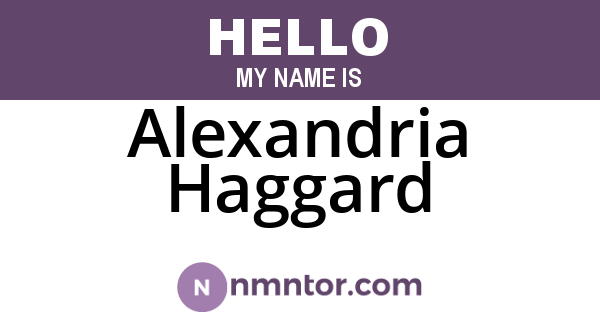 Alexandria Haggard
