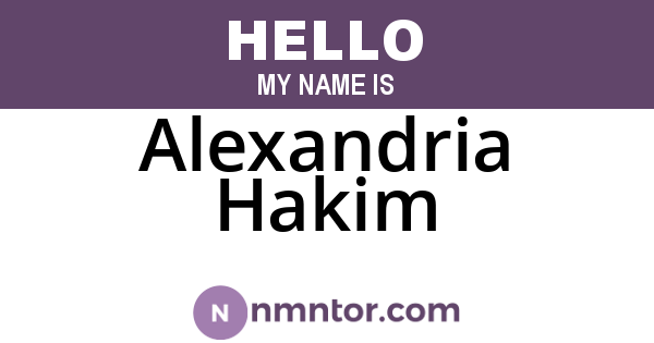 Alexandria Hakim