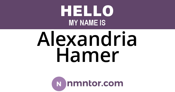 Alexandria Hamer