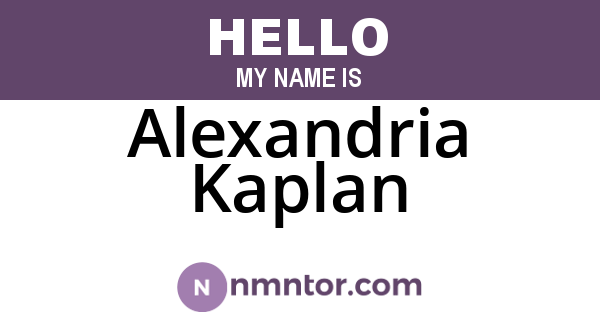 Alexandria Kaplan