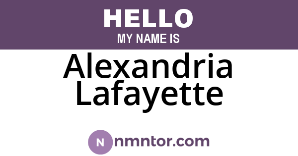 Alexandria Lafayette