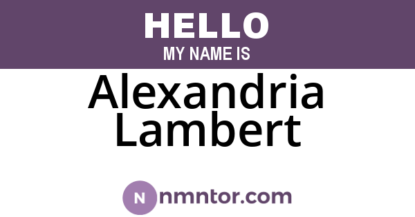 Alexandria Lambert