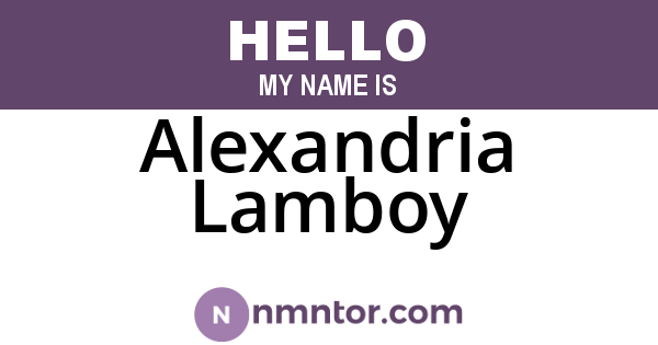 Alexandria Lamboy