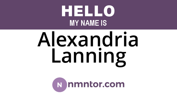Alexandria Lanning